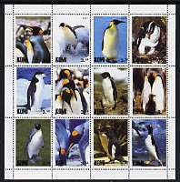 Komi Republic 2001 Penguins perf sheetlet containing set of 12 values unmounted mint, stamps on birds, stamps on polar, stamps on penguins
