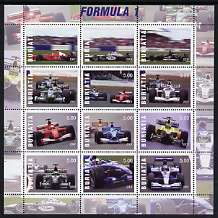 Buriatia Republic 2001 Formula 1 Motor Racing perf sheetlet containing set of 12 values unmounted mint , stamps on racing cars, stamps on cars, stamps on  f1 , stamps on 