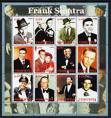Udmurtia Republic 2002 Frank Sinatra perf sheetlet containing 12 values unmounted mint, stamps on personalities, stamps on entertainments, stamps on films, stamps on cinema, stamps on music