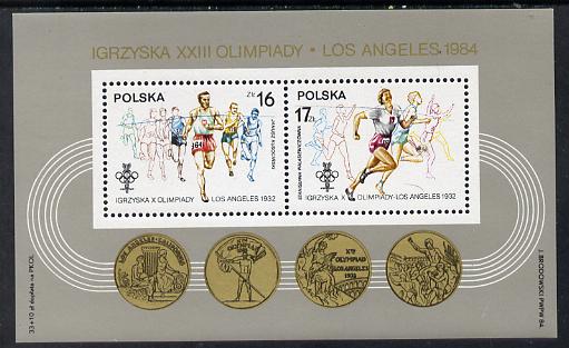 Poland 1984 Olympic Games (Athletics) m/sheet unmounted mint SG MS 2934, stamps on sport    olympics     atletics