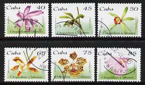 Cuba 1995 Orchids perf set of 6 cto used, SG 4005-10, stamps on flowers, stamps on orchids