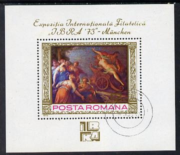 Rumania 1973 IBRA 73 Stamp Exhibition (Painting by Von Aachen) m/sheet cto used SG MS 3998, stamps on arts, stamps on stamp exhibitions