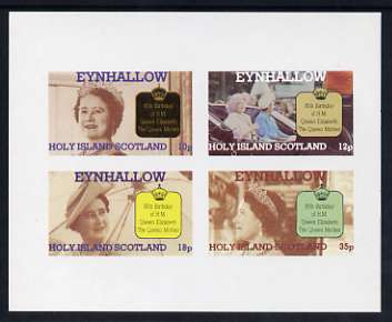 Eynhallow 1985 Life & Times of HM Queen Mother imperf sheetlet of 4 values (10p, 12p, 18p & 35p) unmounted mint, stamps on royalty, stamps on queen mother