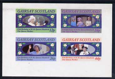 Gairsay 1985 Life & Times of HM Queen Mother imperf sheetlet of 4 values (12p, 18p, 26p & 44p) unmounted mint, stamps on royalty, stamps on queen mother
