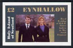 Eynhallow 1986 Royal Wedding imperf deluxe sheet (Â£2 value) unmounted mint, stamps on royalty, stamps on andrew & fergie