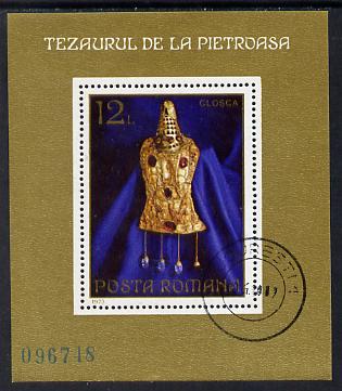 Rumania 1973 Treasures (Jewelled Breastplate) m/sheet cto used SG MS 4016, stamps on jewellry, stamps on militaria