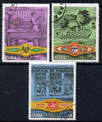 Cuba 1970 Cigar Industry complete cto set of 3 SG 1772-74*, stamps on industry    tobacco