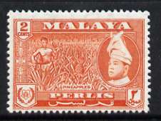 Malaya - Perlis 1957 Pineapples 2c (from def set) unmounted mint, SG 30, stamps on , stamps on  stamps on pineapples, stamps on  stamps on fruit, stamps on  stamps on food