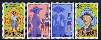 St Vincent 1977 Girl Guides set of 4 unmounted mint, SG 538-36*, stamps on scouts, stamps on guides