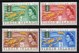 British Virgin Islands 1967 New Constitution perf set of 4 unmounted mint, SG 213-16, stamps on , stamps on  stamps on constitutions, stamps on  stamps on maps