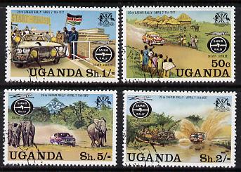 Uganda 1977 Safari Rally complete cto set of 4, SG 188-91*, stamps on cars, stamps on sport, stamps on elephants