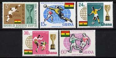Ghana 1966 Football World Cup Championships perf set of 5 unmounted mint, SG 429-33*, stamps on football, stamps on sport