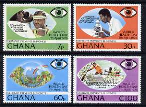Ghana 1976 Prevention of Blindness perf set of 4 unmounted mint, SG 782-85*, stamps on blind, stamps on disabled, stamps on rainbows, stamps on microscopes, stamps on insects