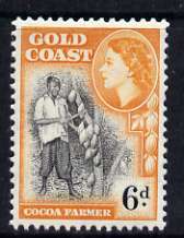 Gold Coast 1952-54 Cocoa Farmer 6d unmounted mint from def set, SG 160, stamps on , stamps on  stamps on cocoa