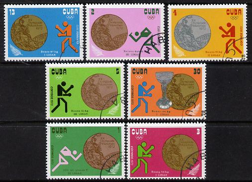 Cuba 1972 Cuban Successes in Olympic Games complete cto set of 7 SG 1996-2002*, stamps on olympics  sport