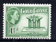 Gold Coast 1952-54 Emblem of Joint Council 1.5d unmounted mint from def set, SG 155, stamps on emblems, stamps on constitutions