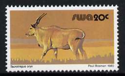 South West Africa 1980-89 Eland 20c (chalky paper) from Wildlife Def set unmounted mint, SG 360a, stamps on animals, stamps on deer, stamps on 