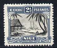 Niue 1944-46 Islanders Working Cargo 2.5d (multiple wmk) unmounted mint, SG 92*, stamps on ships, stamps on  kg6 , stamps on 