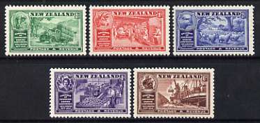 New Zealand 1936 Chamber of Commerce perf set of 5 unmounted mint, SG 593-97*, stamps on , stamps on  kg5 , stamps on wool, stamps on textiles, stamps on food, stamps on sheep, stamps on ovine, stamps on apples, stamps on ships, stamps on ports