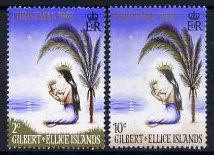 Gilbert & Ellice Islands 1969 Christmas perf set of 2 unmounted mint, SG 157-58*, stamps on christmas, stamps on 