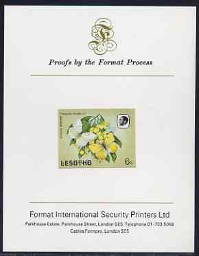 Lesotho 1984 Butterflies African Migrant 6s imperf proof mounted on Format International proof card as SG 568, stamps on , stamps on  stamps on butterflies