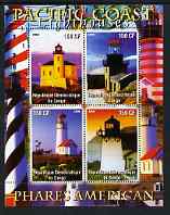 Congo 2004 Lighthouses of America (Pacific Coast) perf sheetlet containing 4 values unmounted mint, stamps on lighthouses