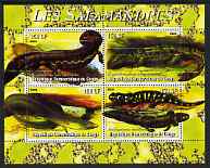 Congo 2004 Salamanders perf sheetlet containing 4 values unmounted mint, stamps on animals, stamps on 