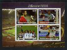 Congo 2004 Athens Olympic Games - Football perf sheetlet containing 4 values unmounted mint, stamps on olympics, stamps on football, stamps on sport