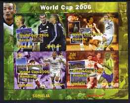 Somalia 2004 Football World Cup 2006 perf sheetlet containing 4 values unmounted mint, stamps on football, stamps on sport