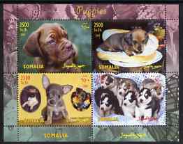 Somalia 2004 Puppies perf sheetlet containing 4 values unmounted mint, stamps on , stamps on  stamps on dogs