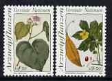 United Nations (Vienna) 1990 Medicinal Plants set of 2 unmounted mint, SG V100-01, stamps on , stamps on  stamps on flowers, stamps on  stamps on medical, stamps on  stamps on medicinal plants