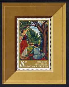 Hungary 1967 Apple Pickers painting by Uitz m/sheet unmounted mint, SG MS 2325, stamps on arts, stamps on fruit