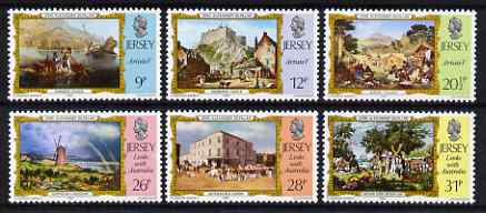Jersey 1984 Links with Australia - Paintings by John Alexander Gilfillan set of 6 unmounted mint, SG 344-49, stamps on ships, stamps on shipwrecks, stamps on explorers, stamps on cook, stamps on windmills, stamps on rainbows, stamps on 