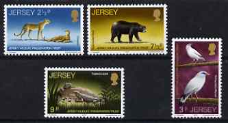 Jersey 1972 Wildlife Presevations Trust (2nd series) set of 4 unmounted mint,, SG 73-76, stamps on animals, stamps on cats, stamps on birds, stamps on reptiles, stamps on cheetahs, stamps on bears