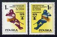 Poland 1976 World Ice Hockey Championships set of 2 unmounted mint, SG 2426-27, stamps on sport, stamps on ice hockey