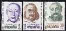 Spain 1981 Spanish Celebrities set of 3 unmounted mint, SG 2645-47, stamps on , stamps on  stamps on personalities, stamps on  stamps on literature, stamps on  stamps on religion