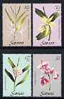 Samoa 1985 Orchids (1st series) set of 4 unmounted mint, SG 688-91, stamps on , stamps on  stamps on flowers, stamps on  stamps on orchids