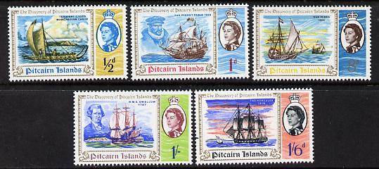 Pitcairn Islands 1967 Bicentenary of Discovery set of 5, SG 64-68 unmounted mint*, stamps on ships      explorers