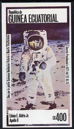 Equatorial Guinea 1978 USA Astronauts 400ek imperf deluxe sheet (Ed Aldrin) unmounted mint, stamps on personalities, stamps on space, stamps on americana, stamps on masonics, stamps on masonry