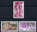 Spain 1975 San Juan de la Pena Monastery commem set of 3 unmounted mint, SG 2342-44, stamps on architecture, stamps on monasteries