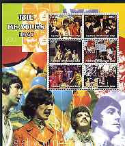 Congo 2004 The Beatles (1967) large perf sheet containing 6 values, unmounted mint, stamps on entertainments, stamps on music, stamps on pops, stamps on personalities, stamps on beatles