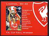 Gugh (Isles Of Scilly) 1996 Great Sporting Events - Football \A32 perf m/sheet - Liverpool Winners 1991-92 FA Cup Final, unmounted mint, stamps on football, stamps on sport
