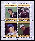 Chartonia (Fantasy) Golfing Heroes perf sheetlet containing 4 values unmounted mint, stamps on sport, stamps on golf