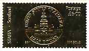 Staffa 19?? Half Dollar  embossed in 23k gold foil unmounted mint, stamps on flags