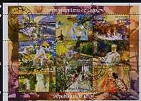 Chad 2001 Impressionist Art in Spain perf sheetlet containing 9 values, cto used, stamps on arts, stamps on 