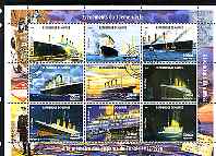 Guinea - Conakry 1998 Events of the 20th Century - Titanic disaster perf sheetlet containing 9 values cto used, stamps on , stamps on  stamps on millenium, stamps on  stamps on ships, stamps on  stamps on titanic