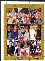 Niger Republic 1997 Princess Diana #2 perf sheetlet containing 9 values (with various people incl C Richard, Pope & Paverotti) cto used, stamps on royalty, stamps on diana, stamps on music, stamps on pope
