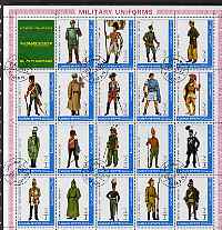 Ajman 1972 Military Uniforms #1 complete perf set of 19 values cto used, Mi 1774-92A, stamps on militaria, stamps on uniforms