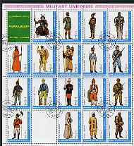 Ajman 1972 Military Uniforms #3 complete perf set of 18 values cto used, Mi 2537A-54A, stamps on militaria, stamps on uniforms