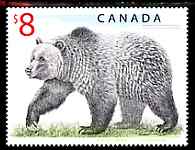 Canada 1997-98 Grizzly Bear $8 (from mammals set) unmounted mint SG 1758, stamps on , stamps on  stamps on animals, stamps on  stamps on bears